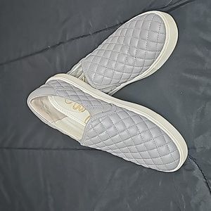 Sam Edelman Quilted Gray Slip-On Sneakers